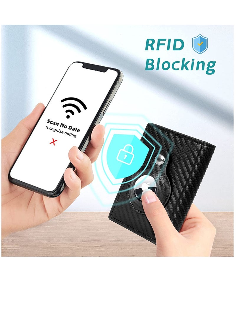 AROAQ - AirTag Wallet for Men Card Holder RFID   Blocking Smart Air Tag Leather Wallet with Apple Airtag Holder - Image 1