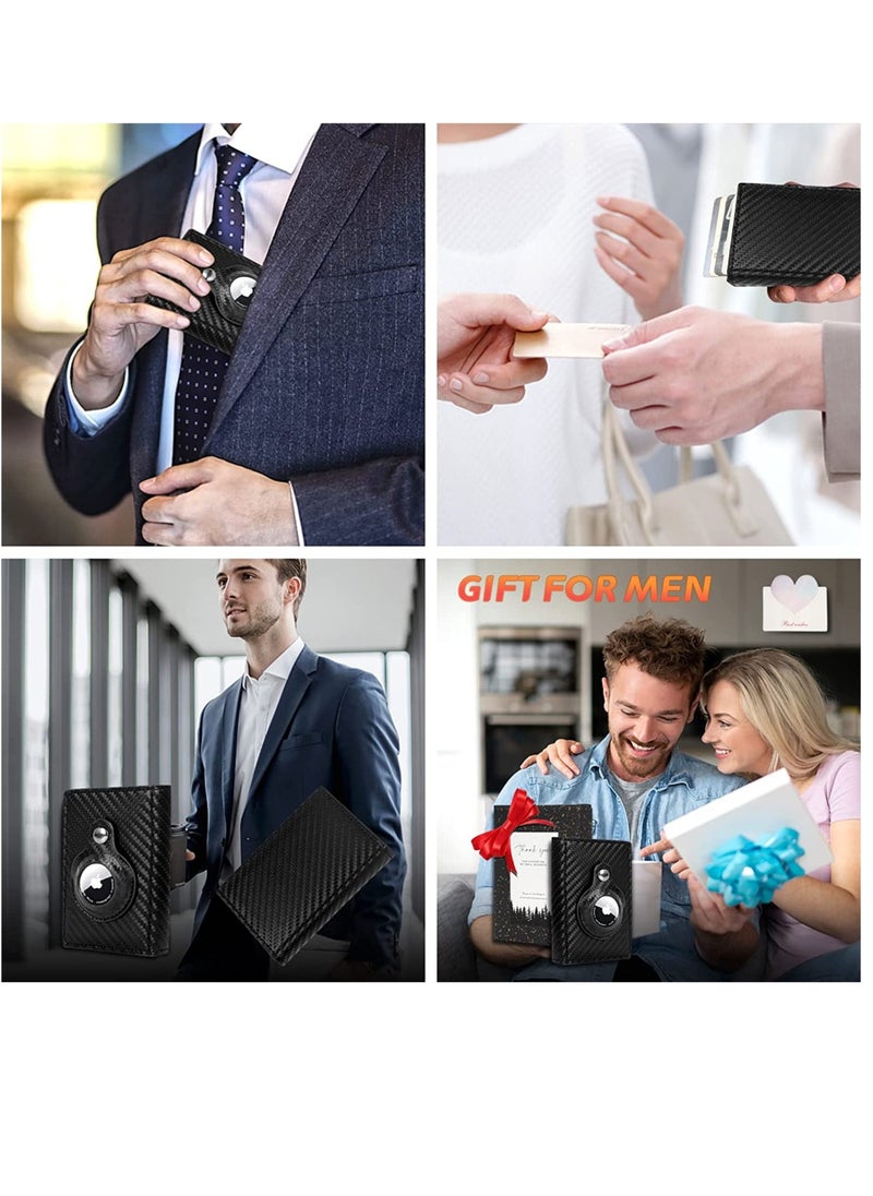 AROAQ - AirTag Wallet for Men Card Holder RFID   Blocking Smart Air Tag Leather Wallet with Apple Airtag Holder - Image 1