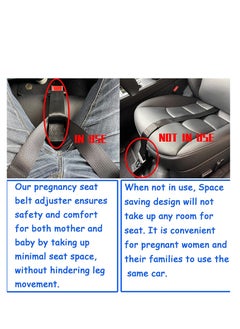 Peachjoy Pregnancy Seat Belt Adjuster - Seat Bump Strap for Pregnant Women - Prevent Abdomen Compression and Protect Belly- Pregnancy Must Haves Maternity Seat Cover Belt for Expectant Mothers (BLACK)  - Image 4