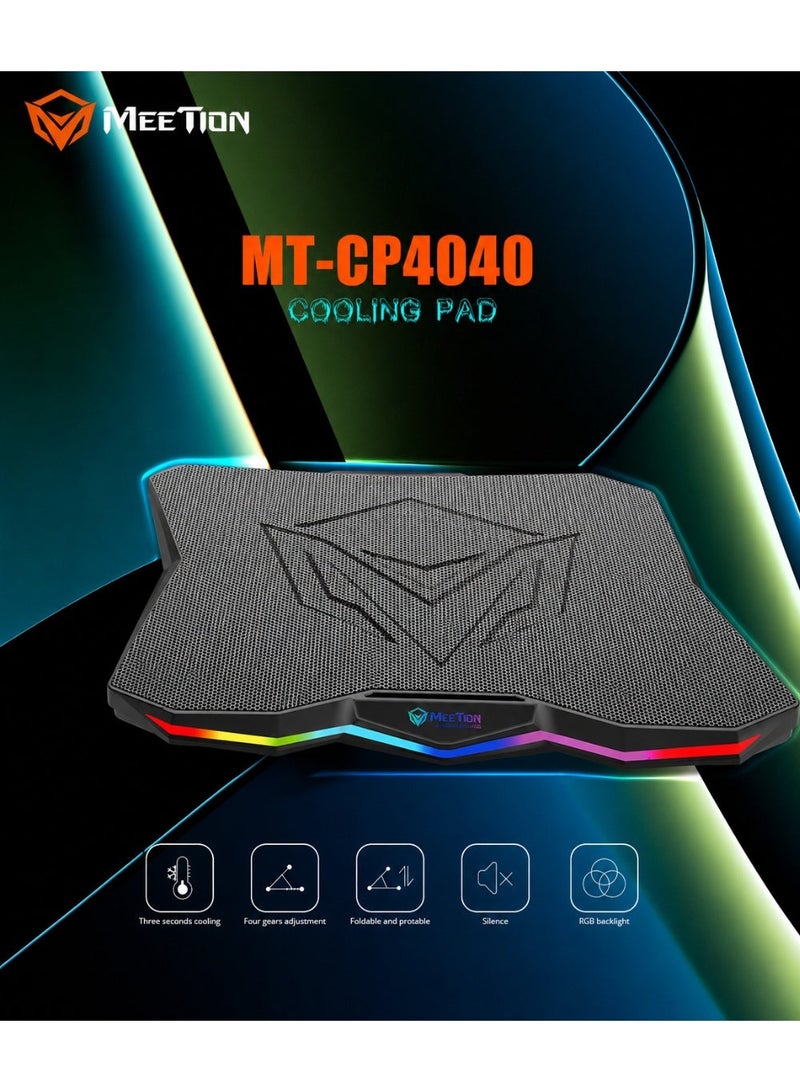 Meetion Gaming Cooling Pad CP4040 CP4040 RGB backlight 7-level height adjustable Quick cooling quiet and comfortable - Image 1