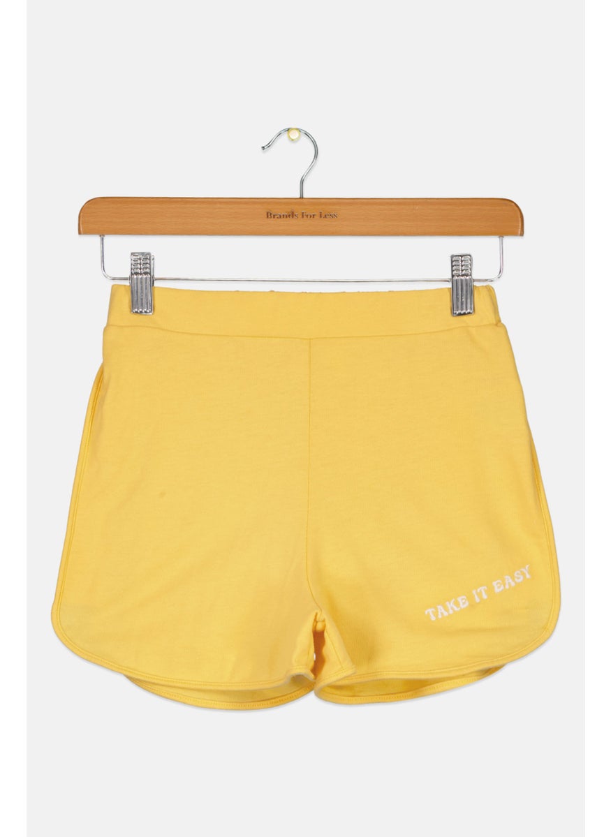 Epic Threads - Kids Girl Embroidered  Pull On Basic Shorts, Yellow - Image 1