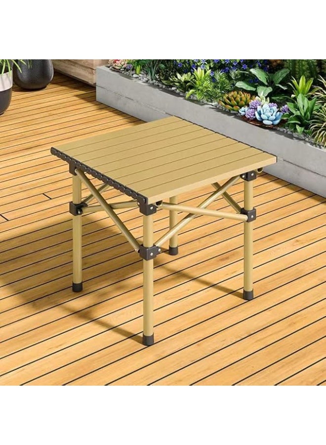 طاولة نزهة، طاولة تخييم، طاولة جانبية قابلة للطي والتخييم، مصنوعة من الألومنيوم خفيف الوزن مع حقيبة حمل، مثالية للشاطئ والتخييم والصيد والشواء والنزهات والمشي لمسافات طويلة. - Image 1