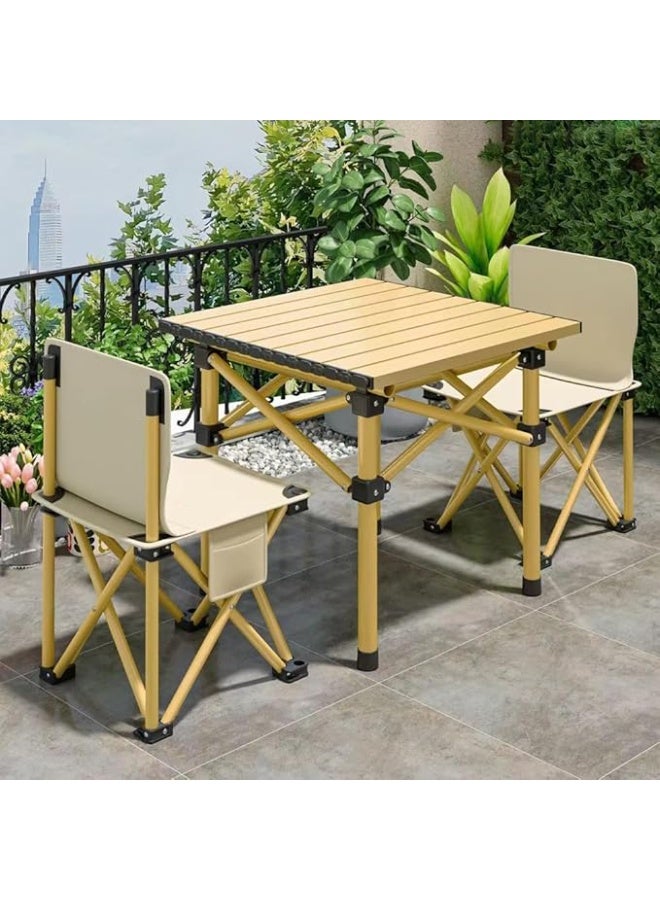 طاولة نزهة، طاولة تخييم، طاولة جانبية قابلة للطي والتخييم، مصنوعة من الألومنيوم خفيف الوزن مع حقيبة حمل، مثالية للشاطئ والتخييم والصيد والشواء والنزهات والمشي لمسافات طويلة. - Image 2