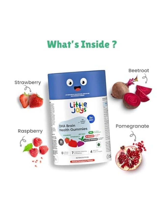 Little Joys DHA Brain Health Gummies For Kids | 7-12 years | 30 Day Pack | Improved Concentration, Mood & Sleep | Packed With 8 Vitamins & Minerals | Multivitamin Gummies For Kids With No Added Sugar - Image 4