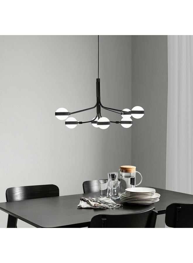 Zaboon Led Chandelier, 8-Armed, Black/White, 70 Cm - Image 3