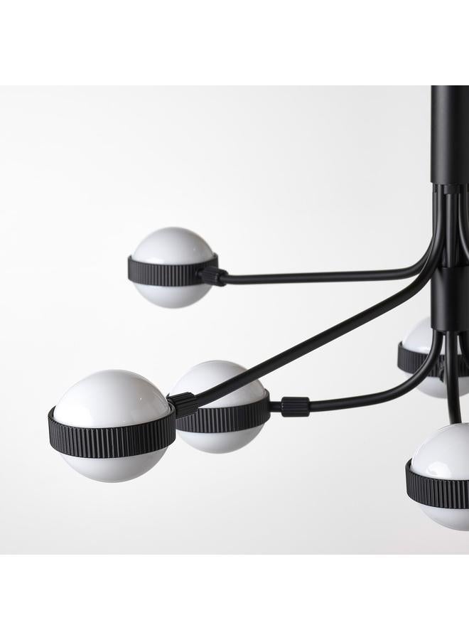 Zaboon Led Chandelier, 8-Armed, Black/White, 70 Cm - Image 4