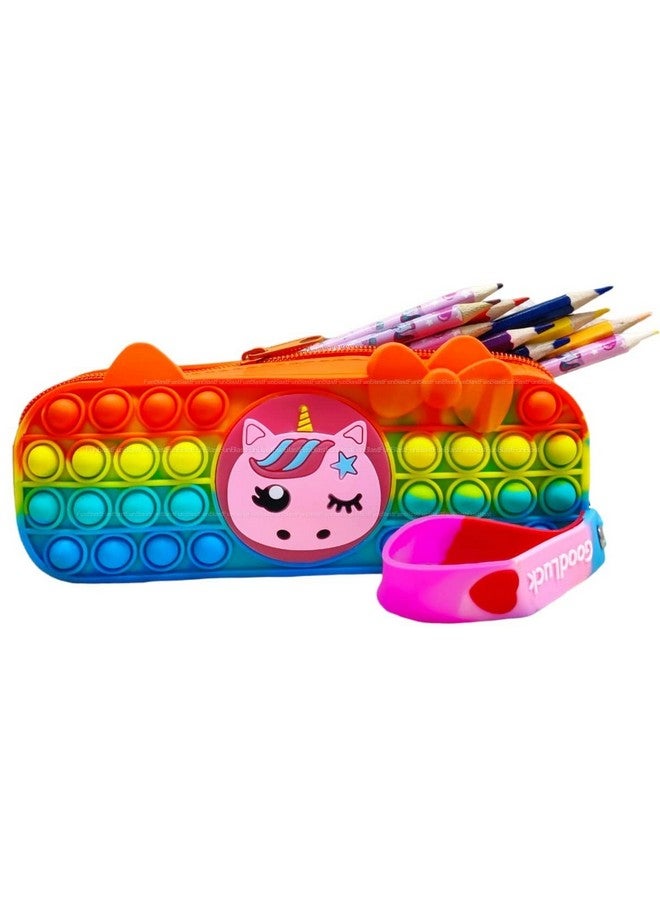FunBlast FunBlast Pop it Pouches for Girls - Pencil case pop it Toy, Pop it Stationery Kit - Multi-Functional Zipper Pouch, Pop Bubble Stationery Storage Bag, Return Gift for Kids - (Multicolor)  - Image 2