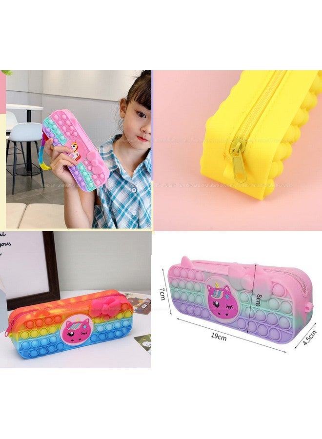 FunBlast FunBlast Pop it Pouches for Girls - Pencil case pop it Toy, Pop it Stationery Kit - Multi-Functional Zipper Pouch, Pop Bubble Stationery Storage Bag, Return Gift for Kids - (Multicolor)  - Image 5