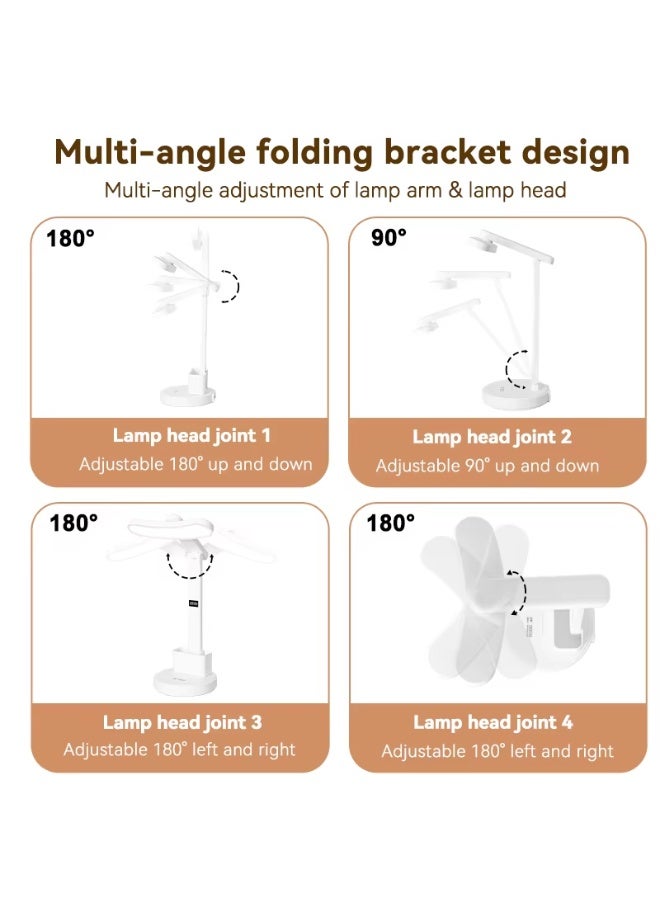 MS-1005 Foldable LED Desk Lamp with Lithium Battery, Digital Display, and Mobile Phone Holder - Image 3