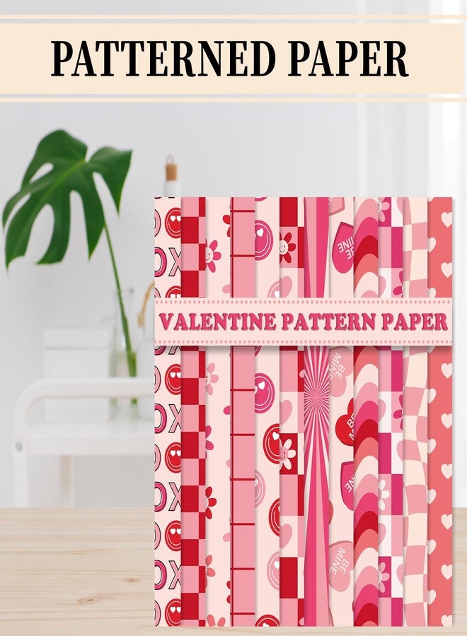 وولاين ورق Whaline ذو 60 ورقة بنمط عيد الحب الرائع، ورق قصاصات وردي وأحمر بنمط قلوب، ورق حرفي مزخرف بنمط ريترو، مناسب لصنع البطاقات وألبومات الصور وتزيين المذكرات، مقاس 5.5 × 8.3 بوصة - Image 4