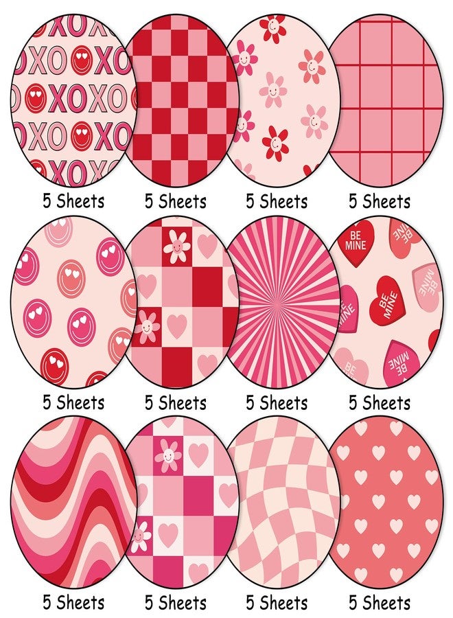 وولاين ورق Whaline ذو 60 ورقة بنمط عيد الحب الرائع، ورق قصاصات وردي وأحمر بنمط قلوب، ورق حرفي مزخرف بنمط ريترو، مناسب لصنع البطاقات وألبومات الصور وتزيين المذكرات، مقاس 5.5 × 8.3 بوصة - Image 3