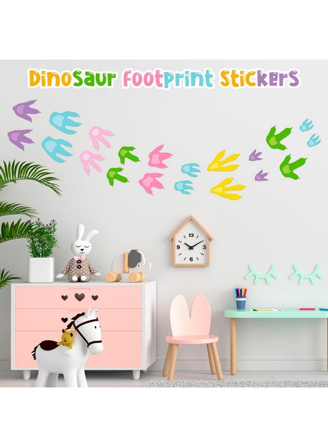 KFPPLXQ 90 Pcs Dinosaur Footprints for Floor Colorful Dinosaur Decor Realistic Dino Footprints Wall Decals for Kids Classroom Jurassic Birthday Decoration School Playroom Baby Nursery Bedroom Home - Image 5