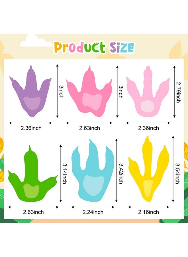 KFPPLXQ 90 Pcs Dinosaur Footprints for Floor Colorful Dinosaur Decor Realistic Dino Footprints Wall Decals for Kids Classroom Jurassic Birthday Decoration School Playroom Baby Nursery Bedroom Home - Image 2