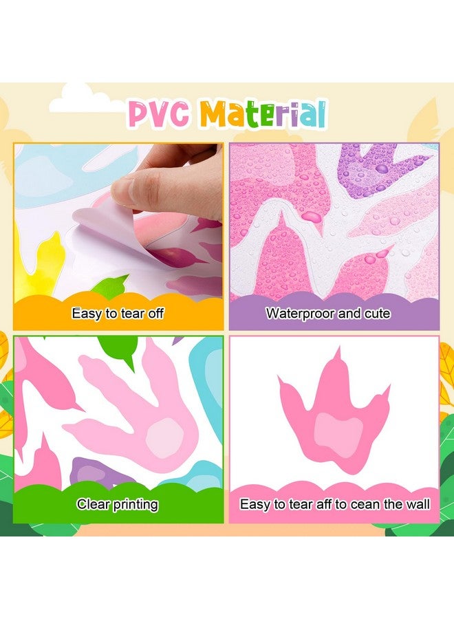 KFPPLXQ 90 Pcs Dinosaur Footprints for Floor Colorful Dinosaur Decor Realistic Dino Footprints Wall Decals for Kids Classroom Jurassic Birthday Decoration School Playroom Baby Nursery Bedroom Home - Image 4