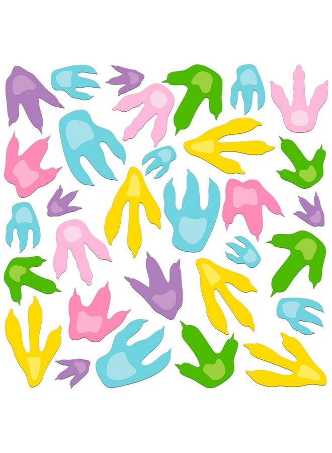 KFPPLXQ 90 Pcs Dinosaur Footprints for Floor Colorful Dinosaur Decor Realistic Dino Footprints Wall Decals for Kids Classroom Jurassic Birthday Decoration School Playroom Baby Nursery Bedroom Home - Image 1