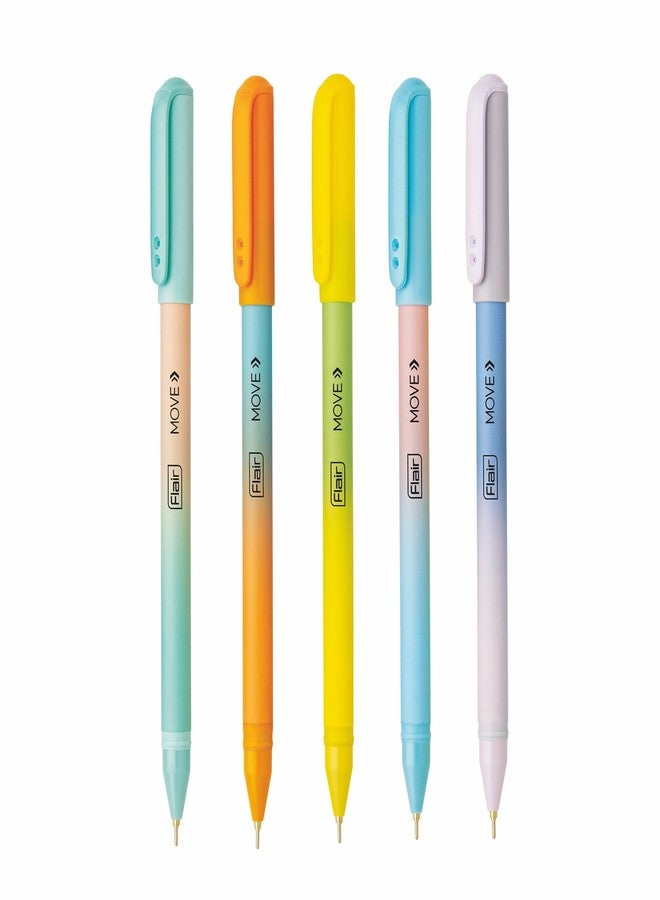 FLAIR Move Ball Pen Stand - Pack of 50 | Fine Tip Blue Ink Pens | Minimalistic Pastel Body Colors, Matte Finish | Smooth & Effortless Writing with Sleek Clip Design - Image 3