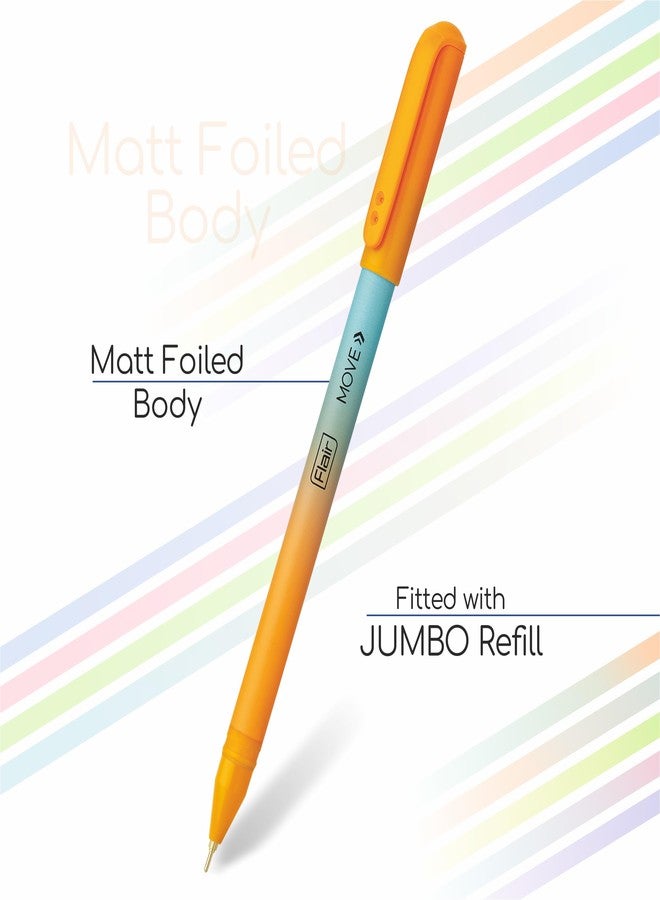 FLAIR Move Ball Pen Stand - Pack of 50 | Fine Tip Blue Ink Pens | Minimalistic Pastel Body Colors, Matte Finish | Smooth & Effortless Writing with Sleek Clip Design - Image 2