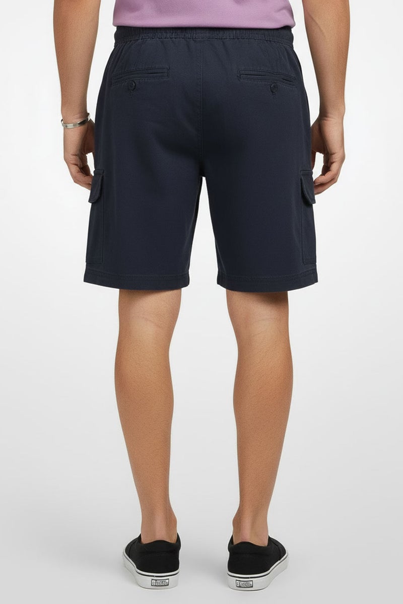 Threadbare Men Plain Cargo Shorts, Navy Blue - Image 4