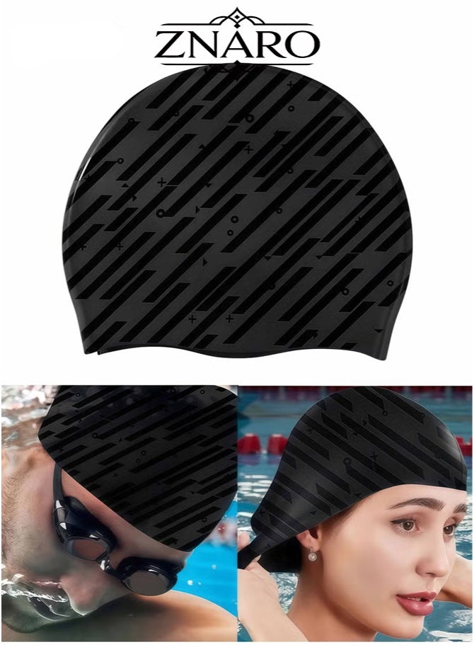 ZNARO 1 Piece Unisex Swim Cap, Waterproof Bathing Cap for Swimming, Adult Swimming Caps Keep Hair Dry - Image 1