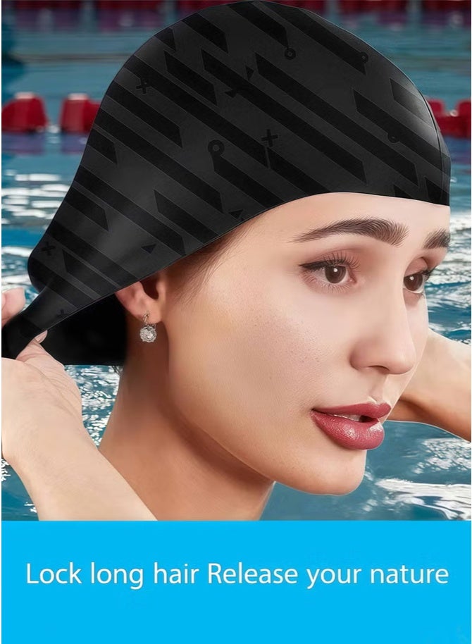 ZNARO 1 Piece Unisex Swim Cap, Waterproof Bathing Cap for Swimming, Adult Swimming Caps Keep Hair Dry - Image 2