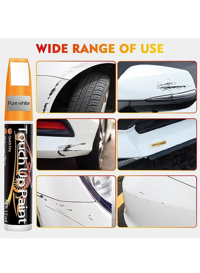 Touch White Touch Up Paint for Cars, Waterproof Car Scratch Remover for Deep Scratches, Two-In-One Car Touch Up Paint Fill Paint Pen, for Deep and Minor Scratches - Pure White (12ml) - Image 3