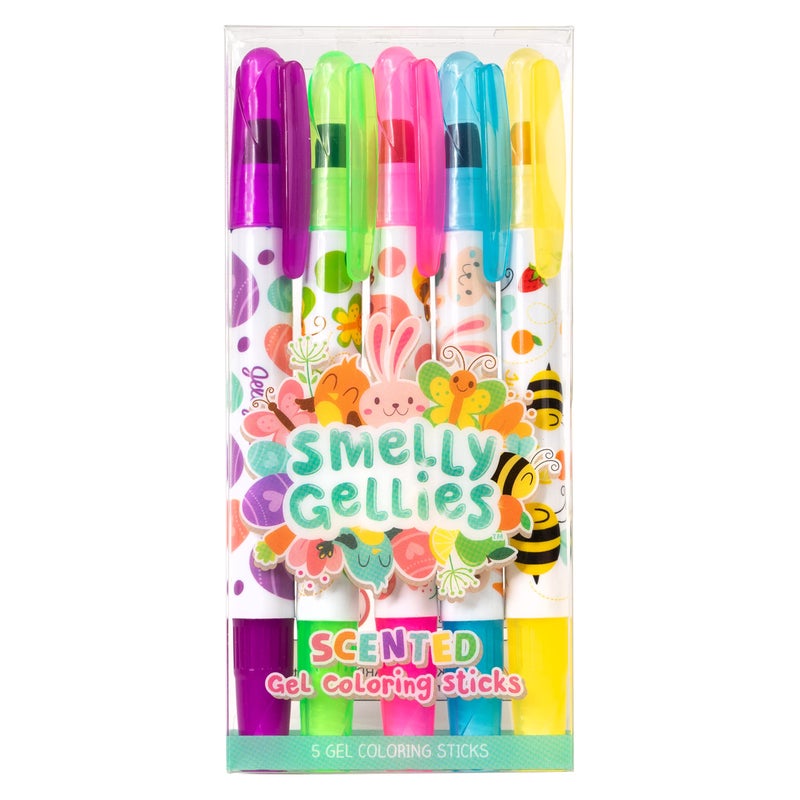 Scentco Spring Smelly Gellies Patented Gourmet Scented Glidewrite Gel Coloring Sticks Crayons Highlighters 5 Count Gifts for Kids