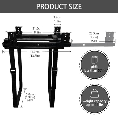 FEYRUN Under Desk Slide Out PC Mount with Anti-Scratch Sponge, Adjustable CPU Holder Bracket for Computer Tower (Black (Slide Access)) - Image 4