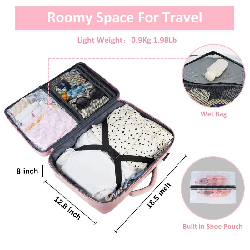 Taygeer Laptop Backpack for Women, Large Travel Backpack with 17.3 inch Laptop Compartment, TSA Friendly 40l Carry On Mochila, Daypack Business Computer Bag for Office Work Travel Essentials, Pink - Image 5