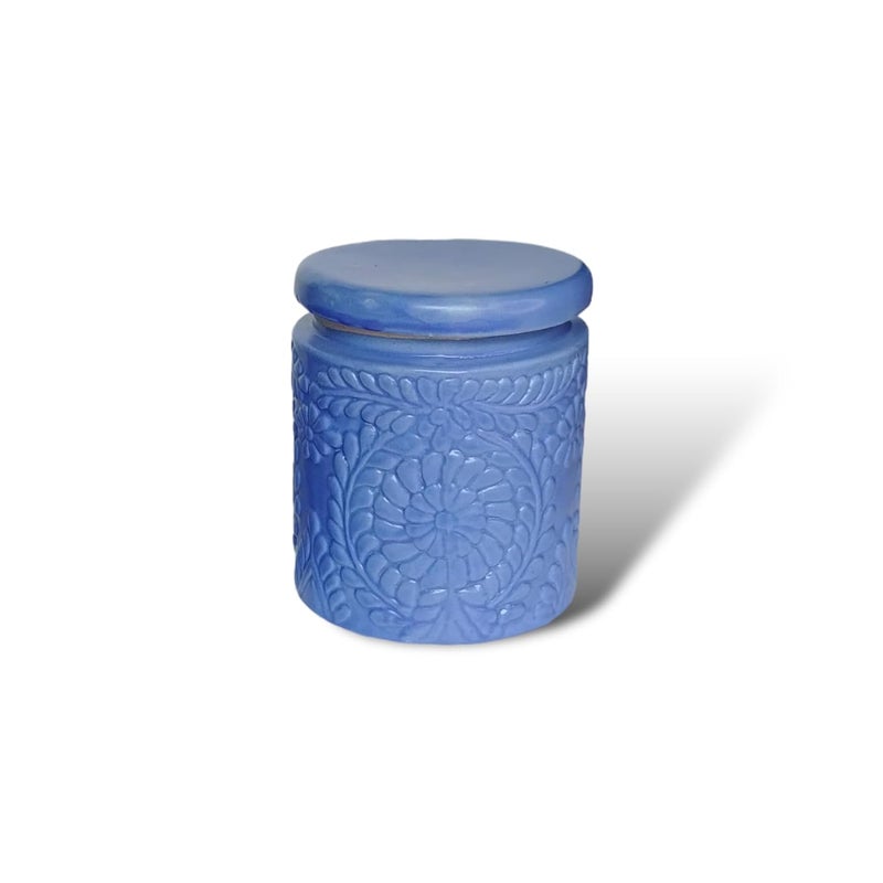 BACKKSPACE RETAIL Ceramics Storage Jars Set of 2 Each with 1kg Capacity Dark Blue Ideal for Organizing and Storing Kitchen Essentials Jars for Dining Table Salt Containers Sugar Storage - Image 4