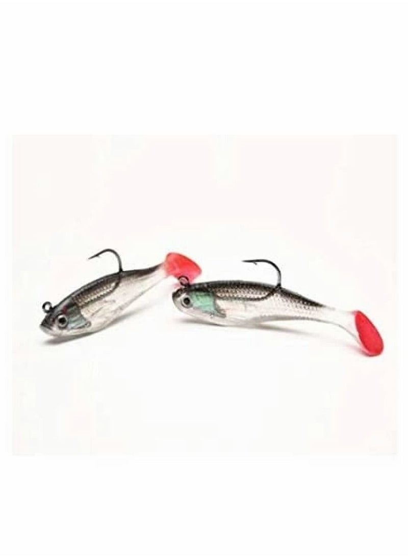 Excefore - Fishing Lure Set 8 cm Soft Bait Head Sea Fish Lures Fishing Tackle Sharp Treble Hook T Tail Artificial Bait,Lifelike Bass Fishing Lure for Saltwater and Freshwater-5PCS - Image 1
