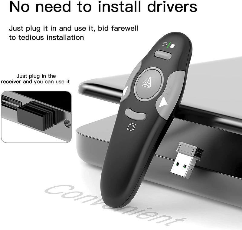BHADANI SALES /Wireless Presenter Remote RF 2.4GHz USB Presentation Remote Control PowerPoint Presentation Clicker for Mac/Keynote/PC/Laptop/PPT - Image 2