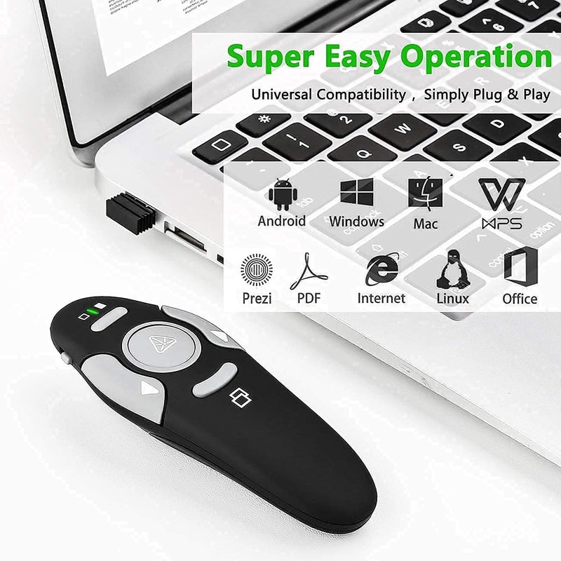 BHADANI SALES /Wireless Presenter Remote RF 2.4GHz USB Presentation Remote Control PowerPoint Presentation Clicker for Mac/Keynote/PC/Laptop/PPT - Image 4