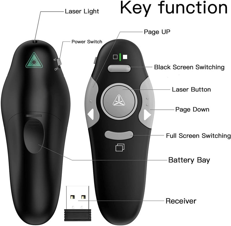 BHADANI SALES /Wireless Presenter Remote RF 2.4GHz USB Presentation Remote Control PowerPoint Presentation Clicker for Mac/Keynote/PC/Laptop/PPT - Image 5