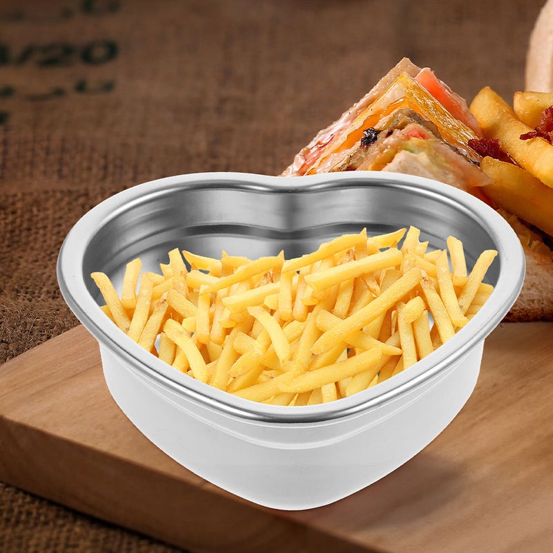 6 pcs Stainless Steel Food Container Heat-shaped Snack Serving Dish Salad Mixing Bowl Kitchen Supply - Image 4