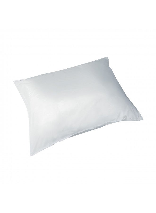 DMI Waterproof Pillow Protector With Zipper, Vinyl Pillow Cover, Travel Pillow Case Cover, Standard, White - Image 1