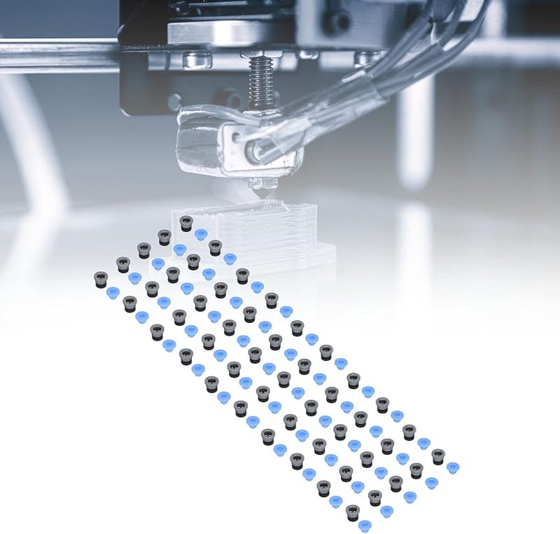 PTFE Heat Resistant Pneumatic Valve Connector Head Quick Connect for 3D Printer Extruder 50 Pack Blue Caps - Image 4