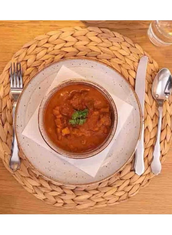 Home Box (6 pieces) round woven water-woven sapphire tablecloths, braided straw tablecloths, hand-woven sheets, heat-resistant/anti-slip rattan beds, dining table (35 cm) - Image 2