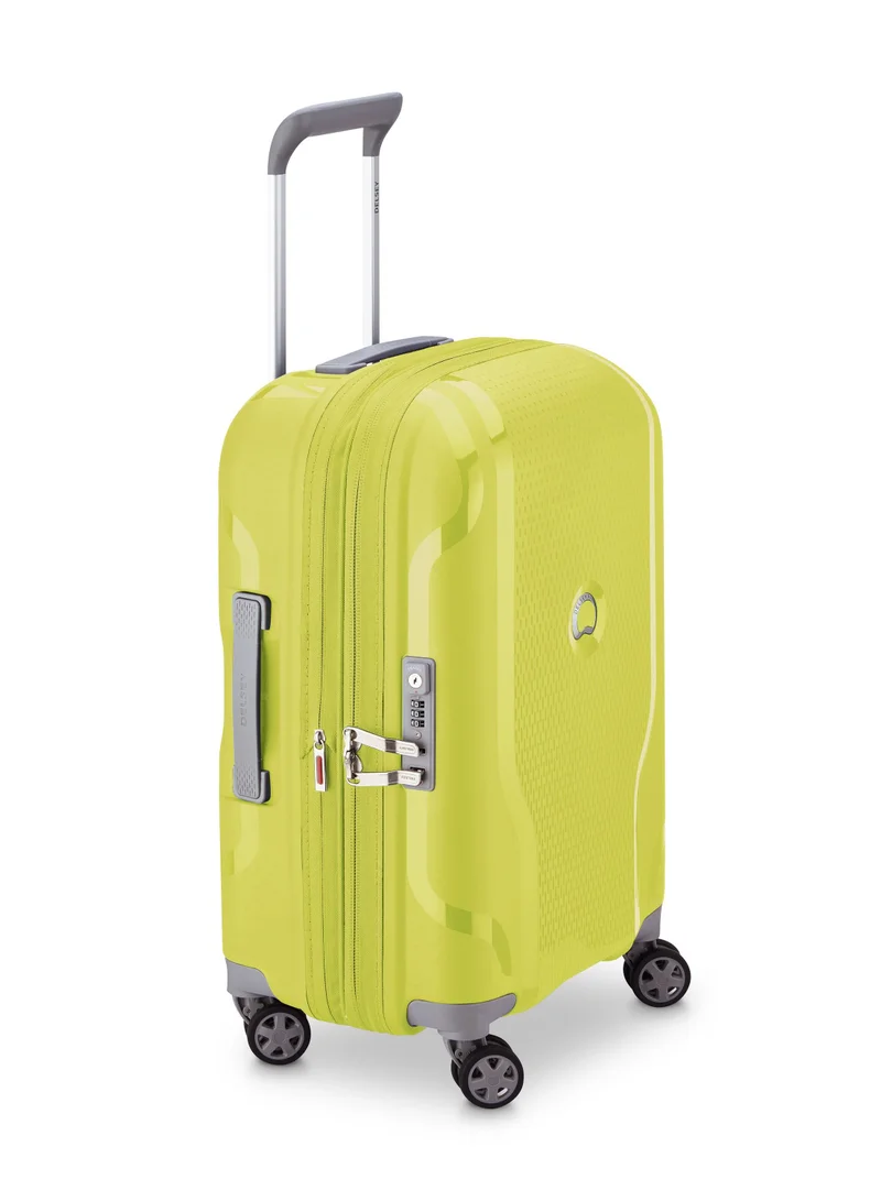 DELSEY Paris Clavel 55cm Hardcase 4 Double Wheel Expandable Cabin Luggage Trolley Lemon