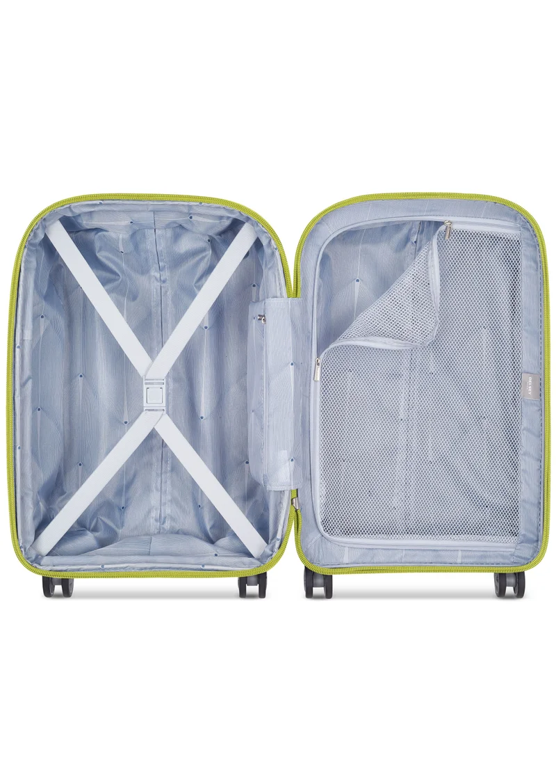 DELSEY Paris Clavel 55cm Hardcase 4 Double Wheel Expandable Cabin Luggage Trolley Lemon