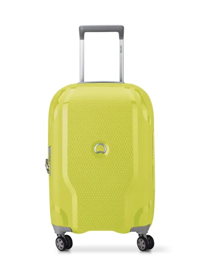 DELSEY Paris Clavel 55cm Hardcase 4 Double Wheel Expandable Cabin Luggage Trolley Lemon