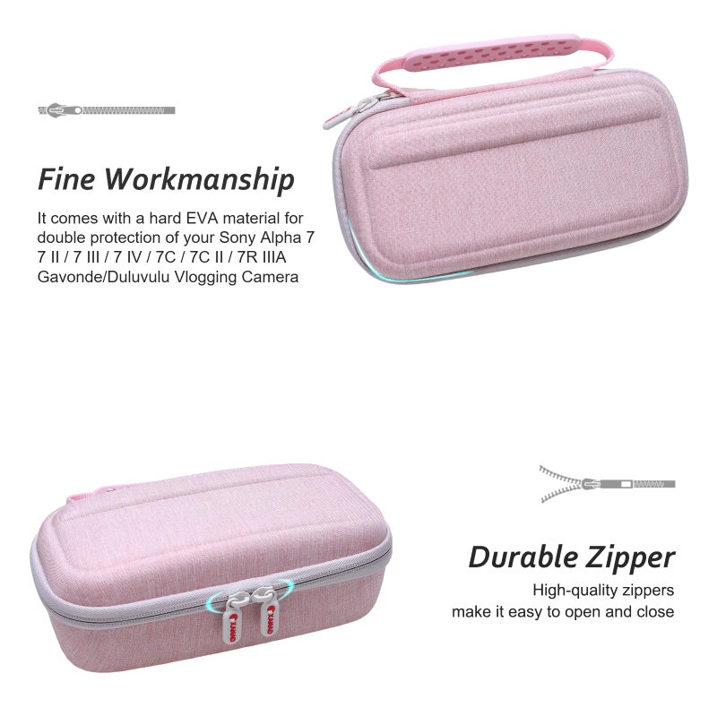 XANAD Hard Case for Sony a6400 a6700 a6000 a6100/Sony ZV-E10 ZV1 ZV1F ZV-E10 II/Sony RX100 VII Mirrorless Digital Camera, with Shoulder Strap,Pink - Image 4