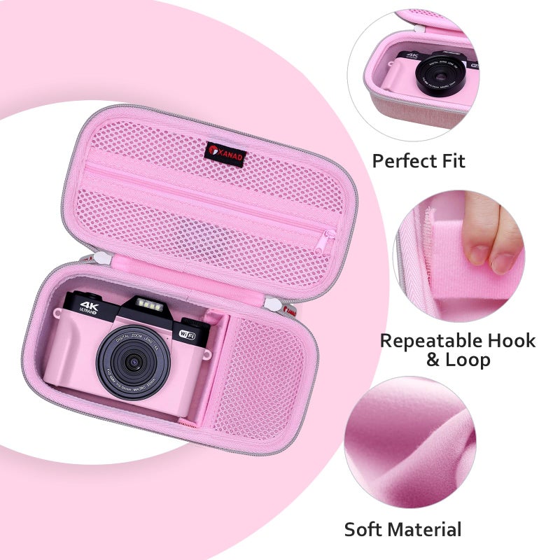 XANAD Hard Case for Sony a6400 a6700 a6000 a6100/Sony ZV-E10 ZV1 ZV1F ZV-E10 II/Sony RX100 VII Mirrorless Digital Camera, with Shoulder Strap,Pink - Image 3