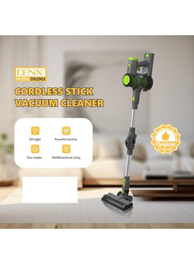 Denx Cordless Stick Vacuum Cleaner, 160W 800ml, 7-10KPA, LED Light, Handheld with Accessories - Image 1