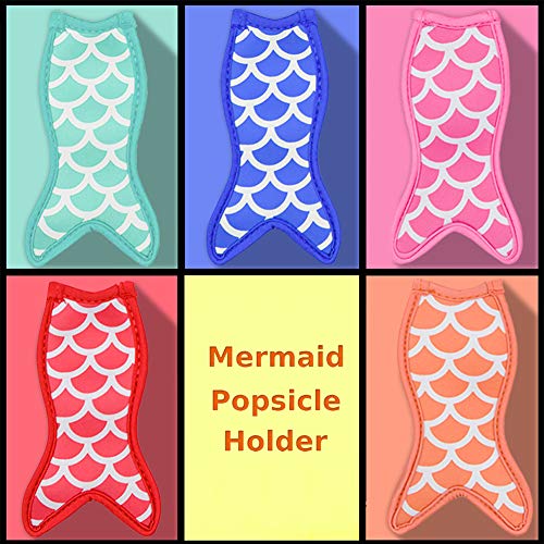 Satomoto Popsicle Holder Bags Mermaid and Shark Ice Pop Sleeves Freezer Reusable Popsicle Covers 10 Pc - Image 2