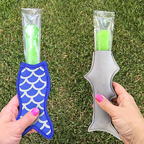 Satomoto Popsicle Holder Bags Mermaid and Shark Ice Pop Sleeves Freezer Reusable Popsicle Covers 10 Pc - Image 5