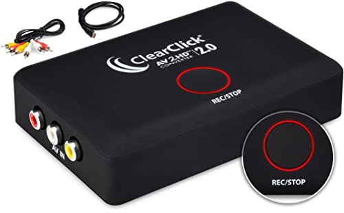 ClearClick AV to HD Converter & Recorder 2.0 (Second Generation) - AV RCA to HDMI Adapter to Convert & Record Video - for VCR, VHS, DVD, Camcorder, Hi8, Gaming to TV - Image 1