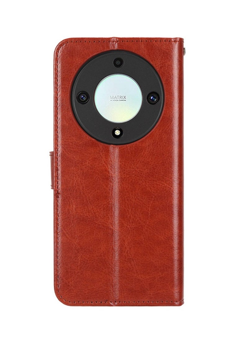 Honor X9a 5G Case Cove Premium PU Leather Magnetic Flip Case Cover with Card Holder and Kickstand Anti-loss Strap Protector  - Image 3