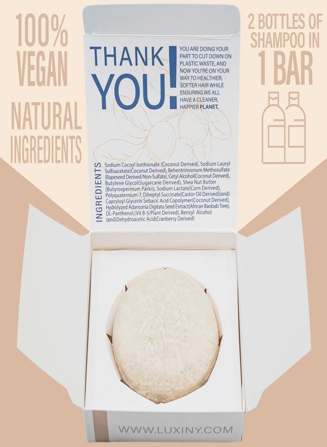 Luxiny Unscented Shampoo Bar for all hair types is Vegan, Sulfate Free and Made in USA. Get up to 60 Washes at Home or use as a Travel Shampoo. Great for strenghtening shampoo for sensitive skin. - Image 2