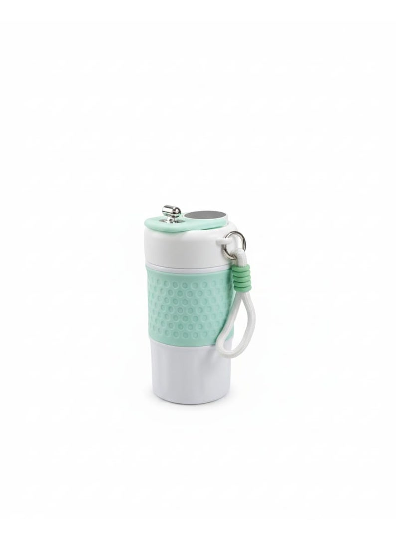 Spaceshoop Small Urban Edge 450ml Insulated Travel Tumbler Leak Proof Sports Mug with Silicone Grip and Carry Loop Green - Image 1