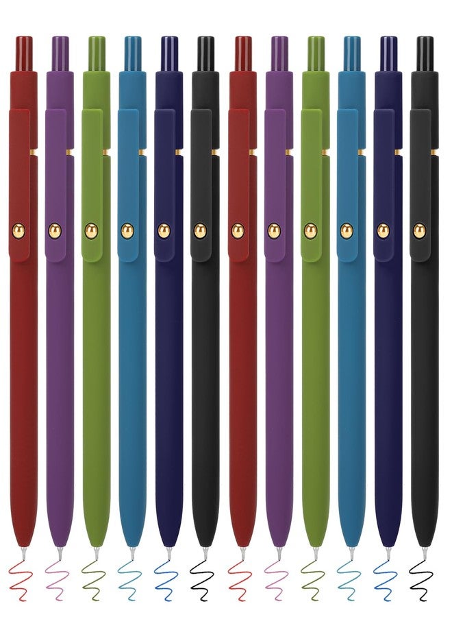 FIOVER Colored Pens, 12 Pack Colorful Gel Pens, Medium Point 0.7mm, Smooth Writing Journaling Supplies Multicolor Ballpoint for Journaling, Drawing, Doodling, and Note Taking (12PCS Vintage Colorful) - Image 1